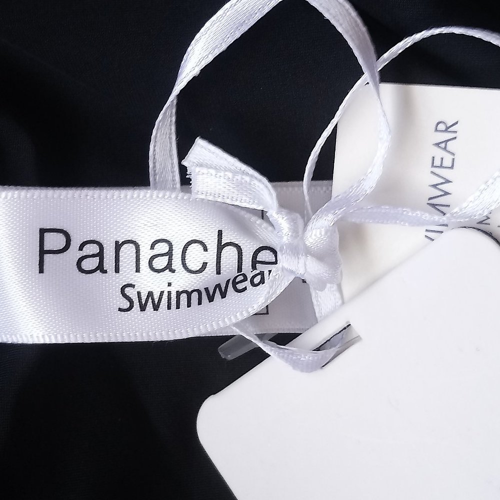 PANACHE NWT $36 Black White Textured High Waist Swim Bottoms Size  Small - Picture 4 of 7